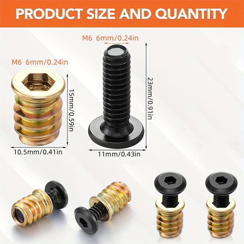 10PCS Threaded Inserts Nut Com - đánh giá và giá Furniture Hardware Threaded Inserts